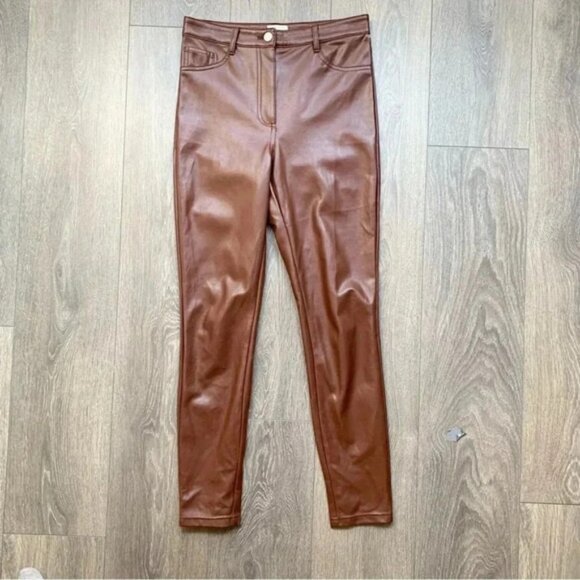 Aritzia Wilfred Free Charm Pant High waisted Vegan Leather legging Skinny ankle - Picture 6 of 13